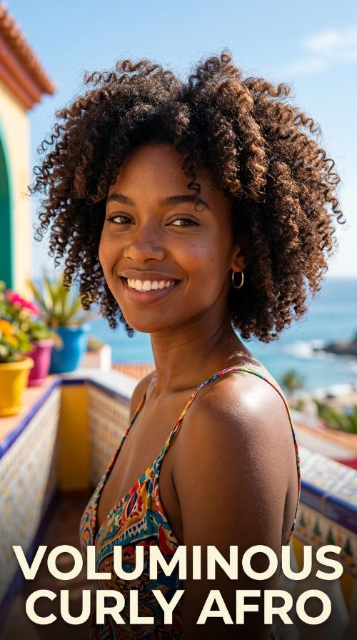 Voluminous Curly Afro