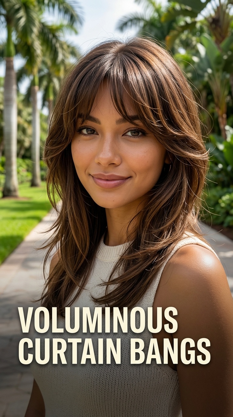 Voluminous Curtain Bangs