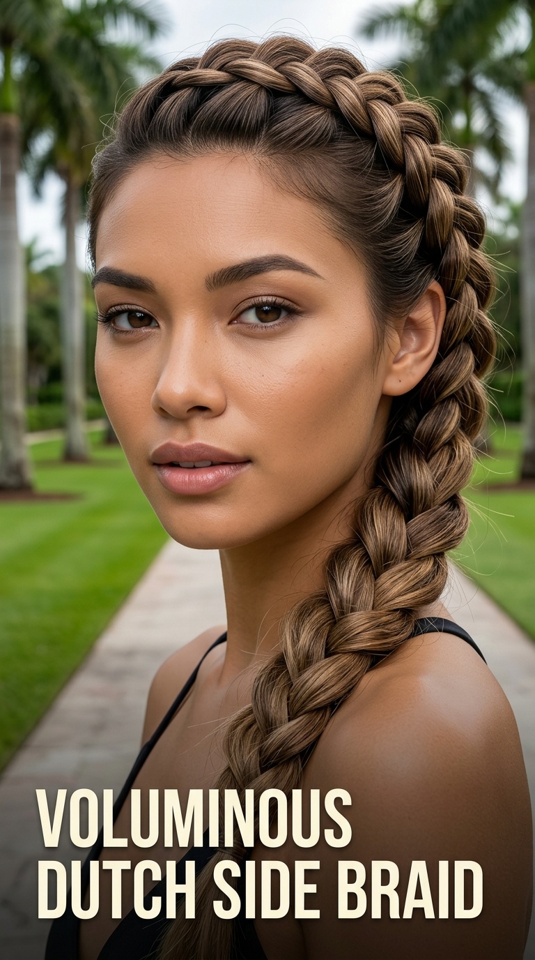 Voluminous Dutch Side Braid