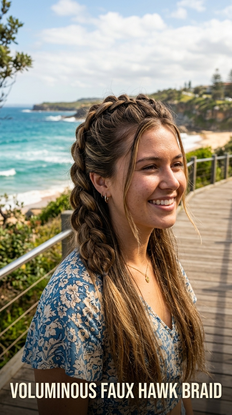 Voluminous Faux Hawk Braid