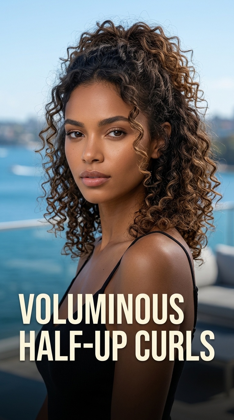 Voluminous Half-Up Curls