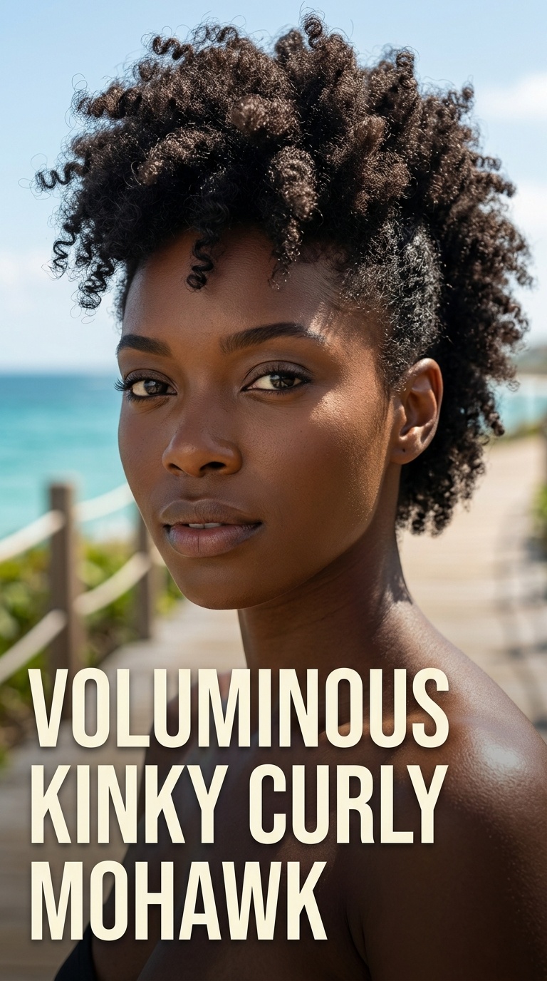 Voluminous Kinky Curly Mohawk