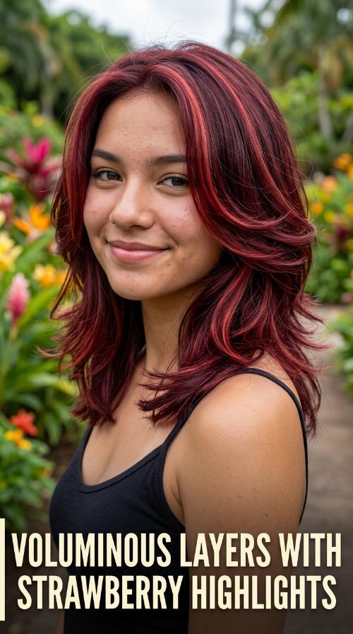 Voluminous Layers with Strawberry Highlights
