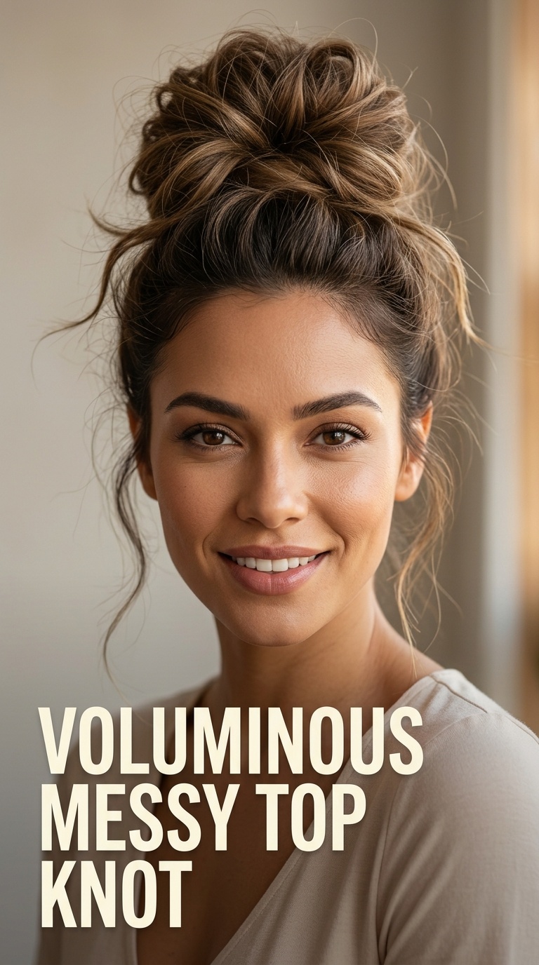 Voluminous Messy Top Knot