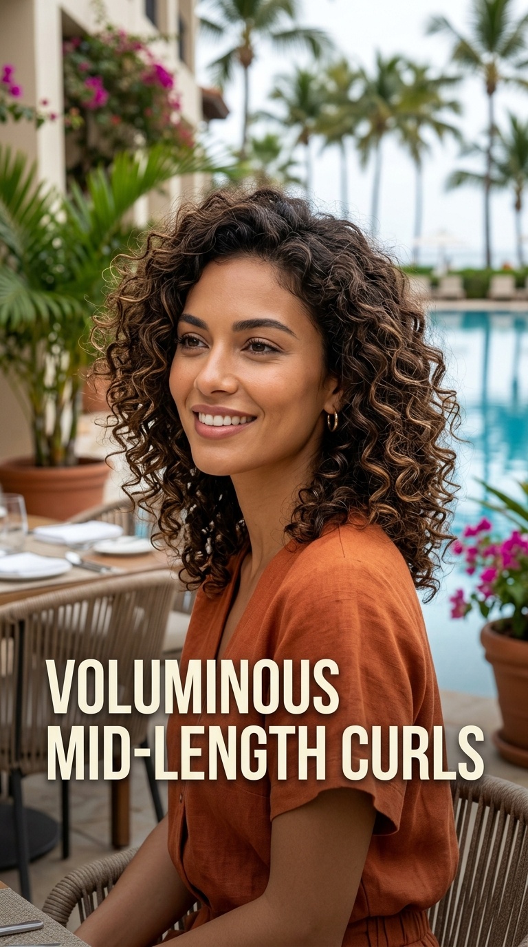 Voluminous Mid-Length Curls