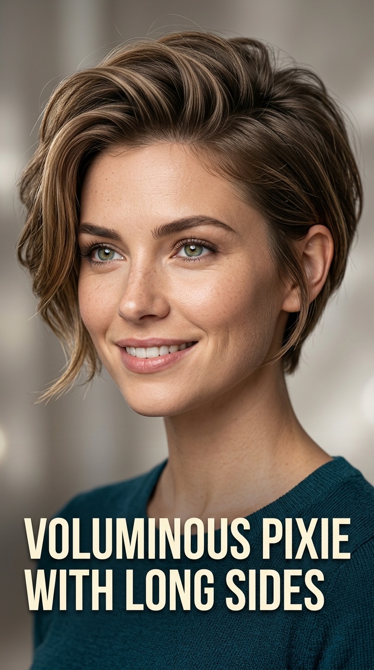 Voluminous Pixie with Long Sides