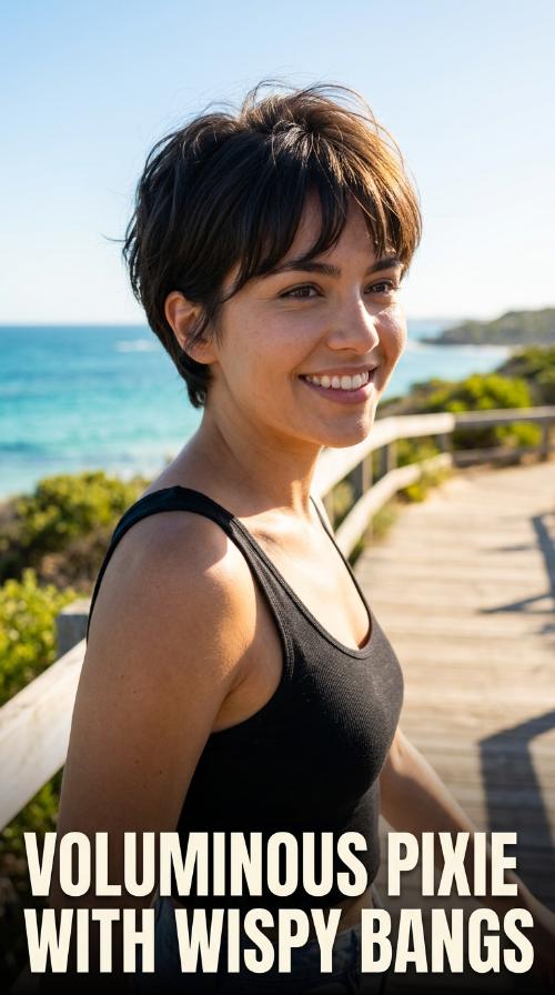 Voluminous Pixie with Wispy Bangs