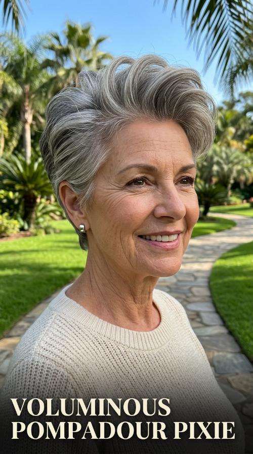 Voluminous Pompadour Pixie