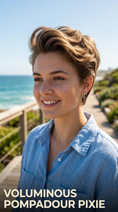 Voluminous Pompadour Pixie