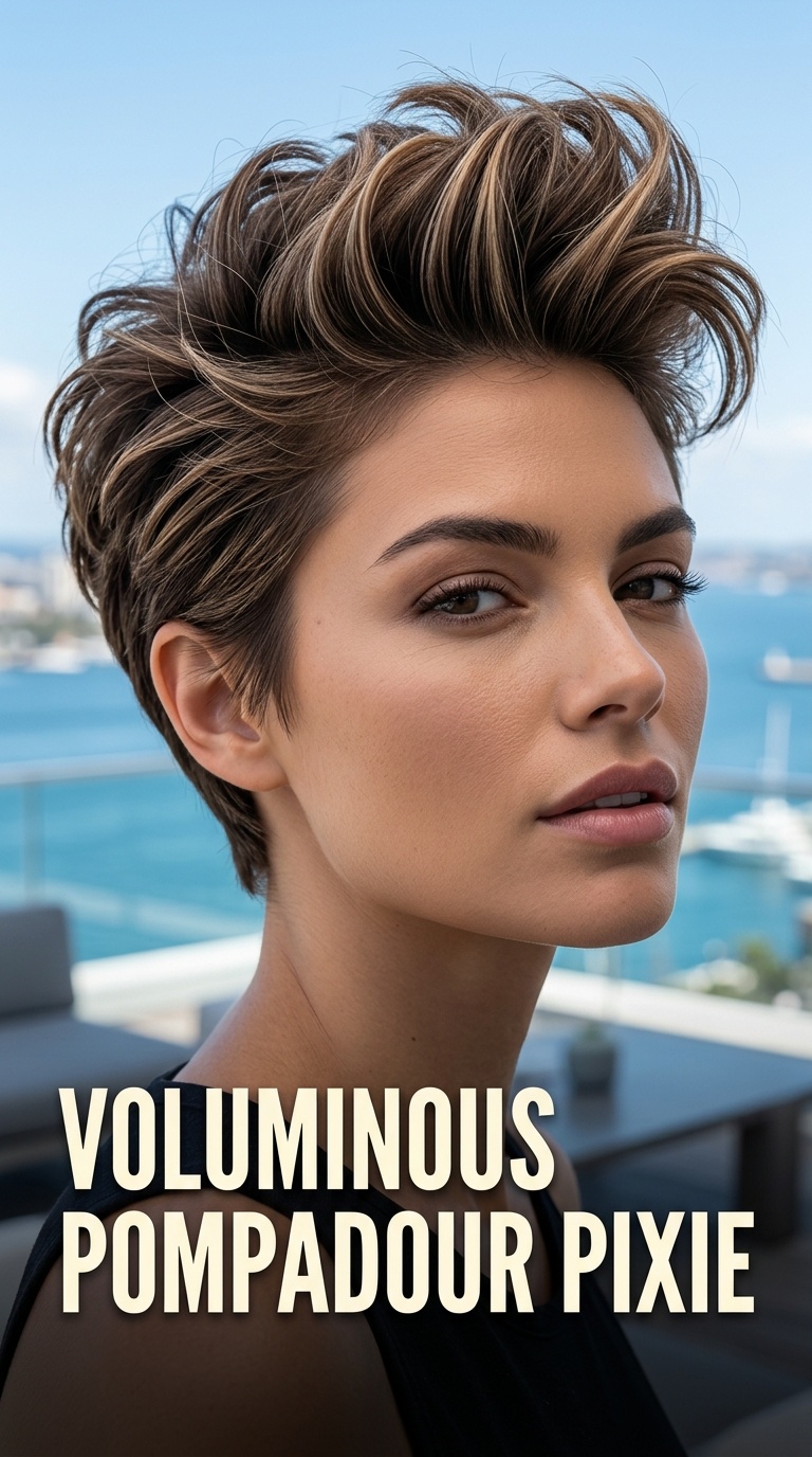 Voluminous Pompadour Pixie
