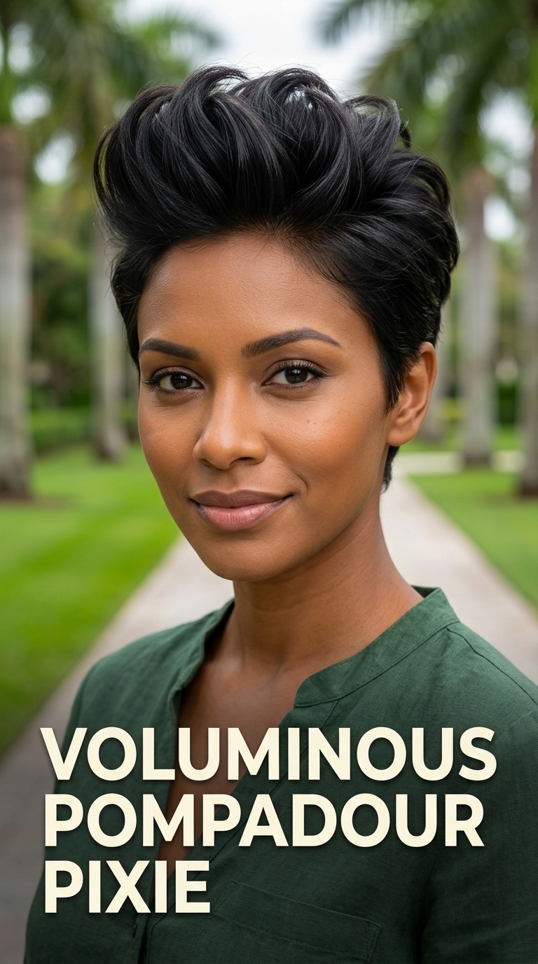 Voluminous Pompadour Pixie