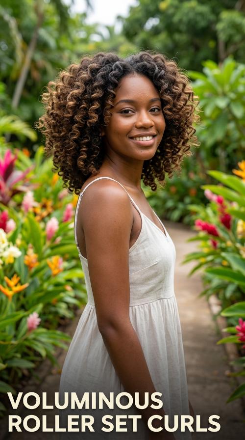 Voluminous Roller Set Curls