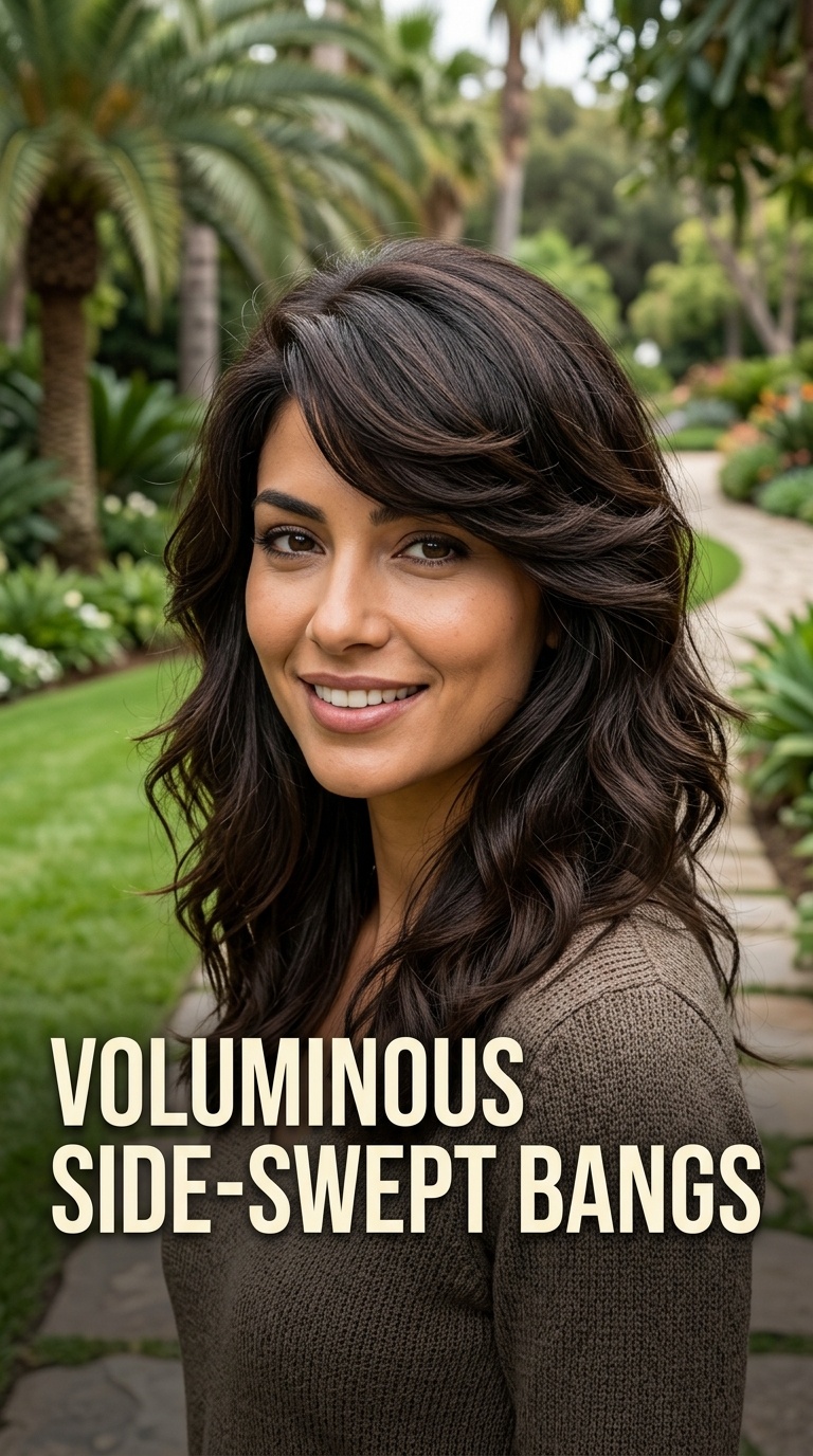 Voluminous Side-Swept Bangs