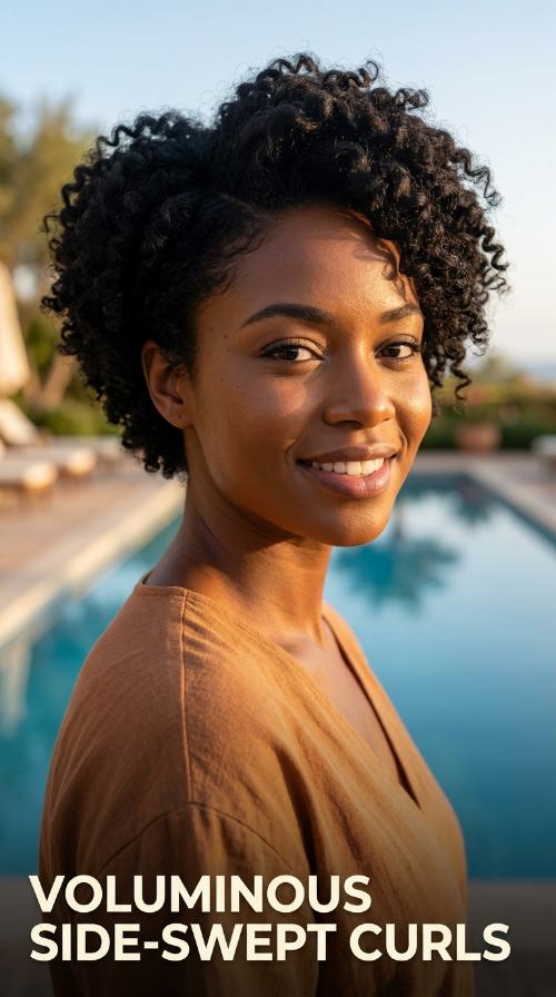 Voluminous Side-Swept Curls