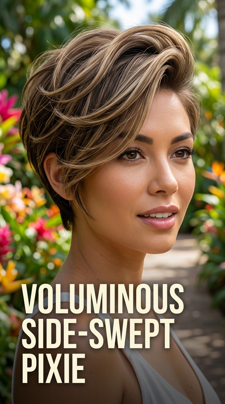 Voluminous Side-Swept Pixie