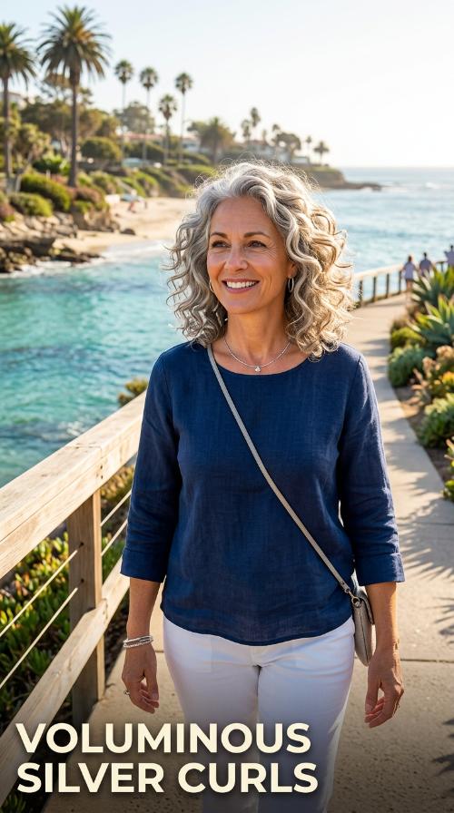 Voluminous Silver Curls