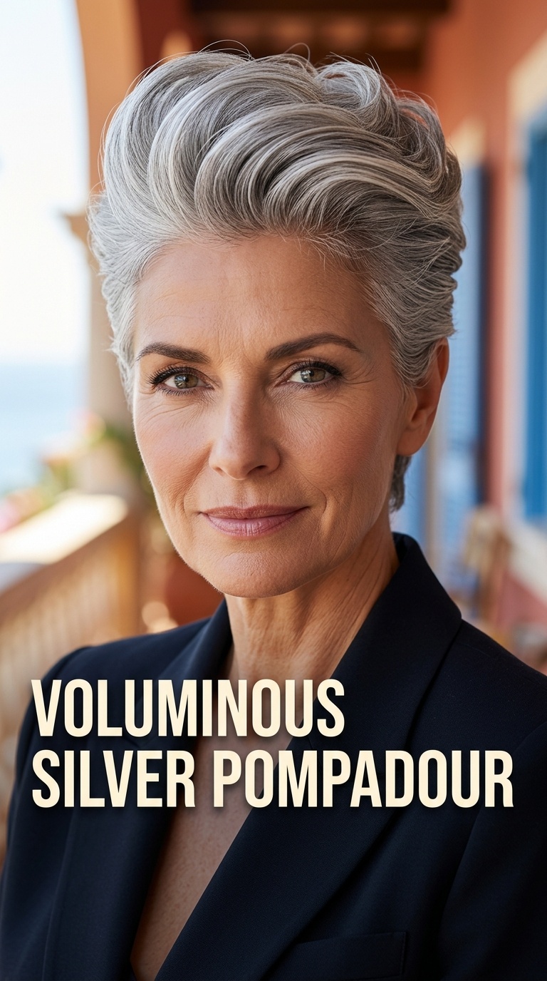 Voluminous Silver Pompadour