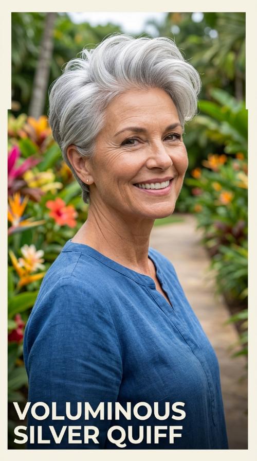 Voluminous Silver Quiff