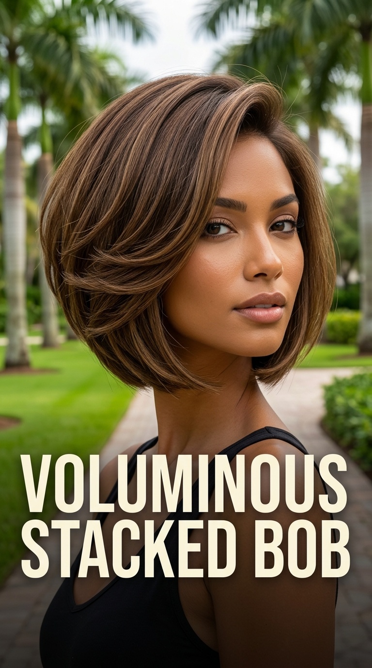 Voluminous Stacked Bob