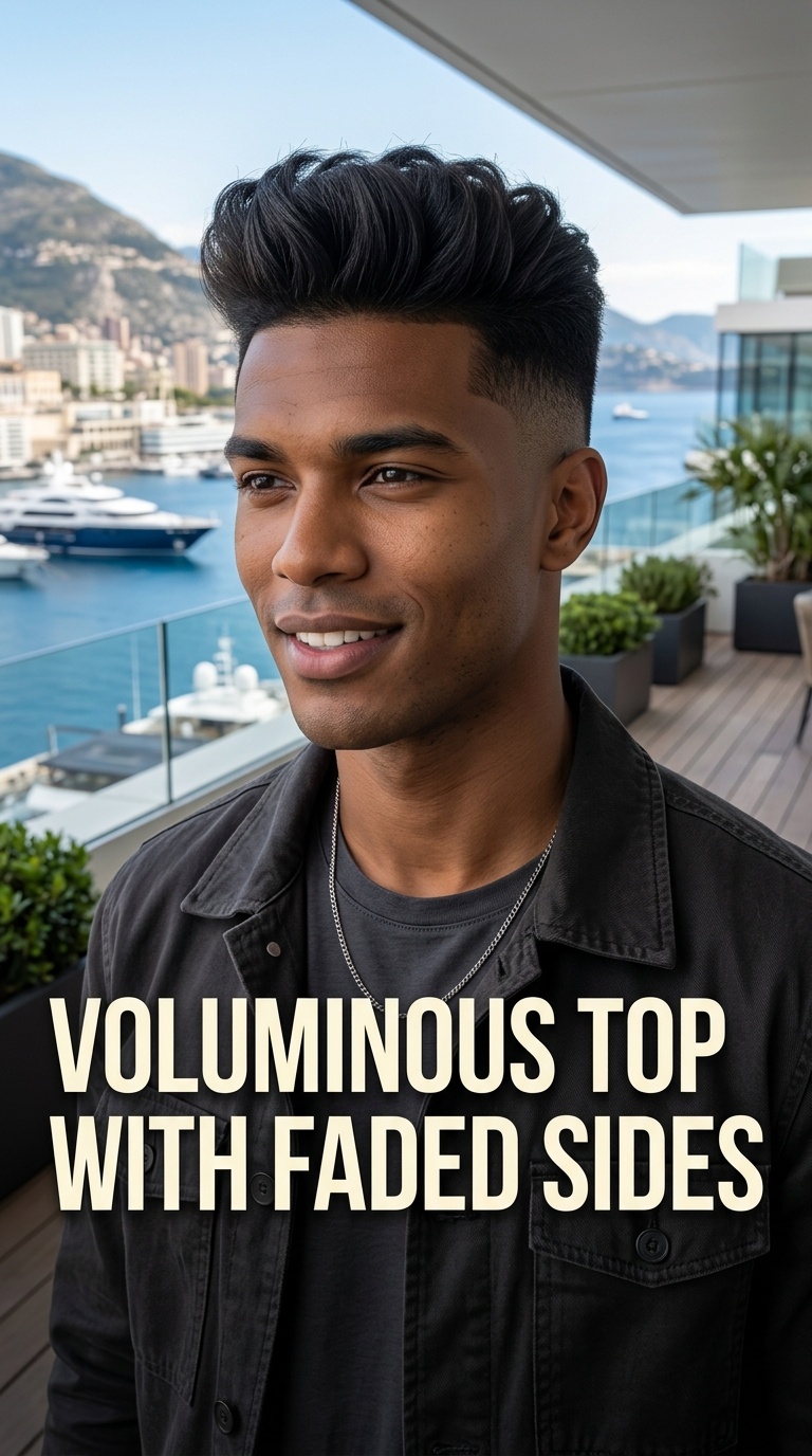 Voluminous Top with Faded Sides