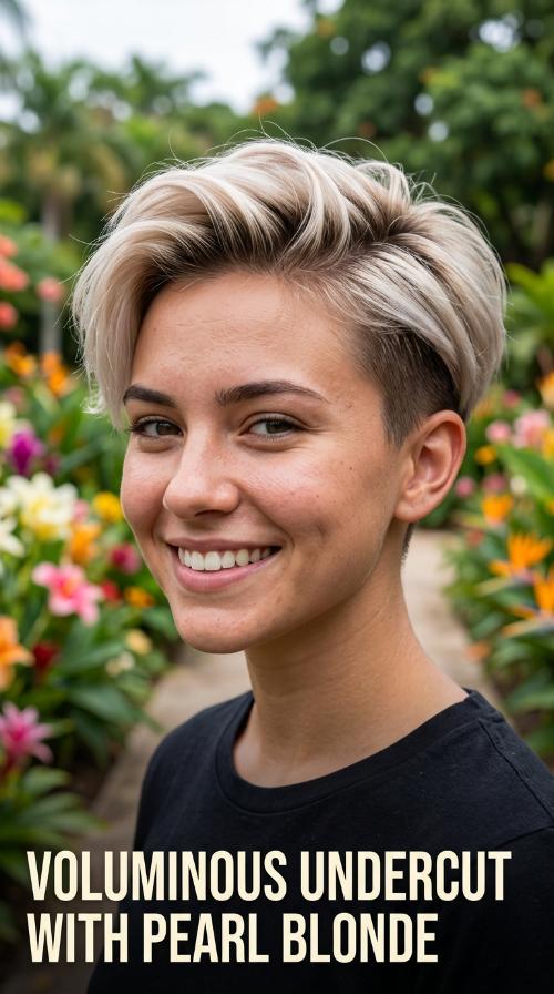 Voluminous Undercut with Pearl Blonde