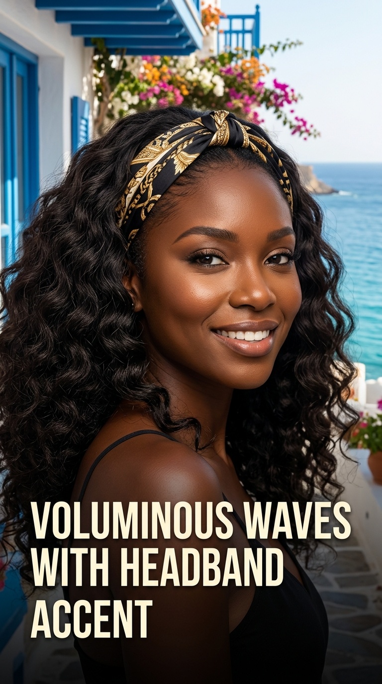Voluminous Waves with Headband Accent