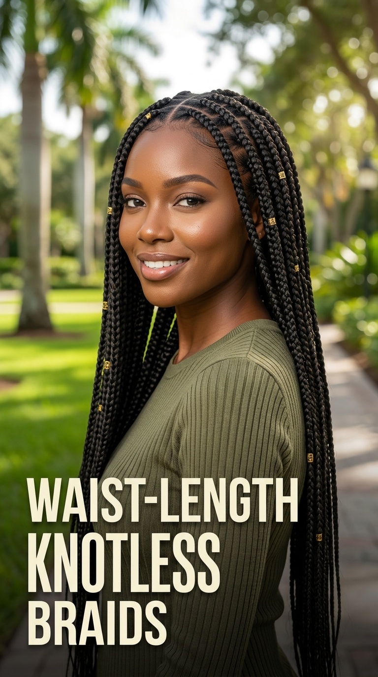 Waist-Length Knotless Braids