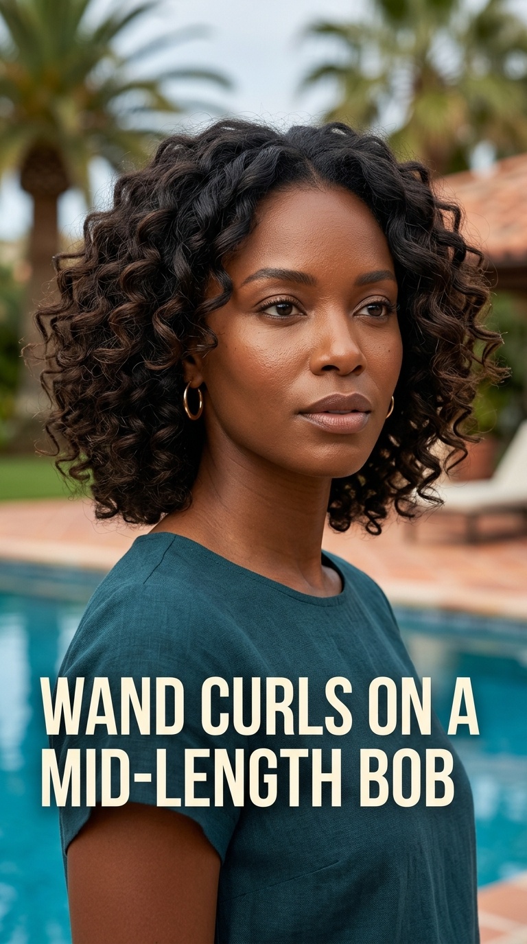 Wand Curls on a Mid-Length Bob