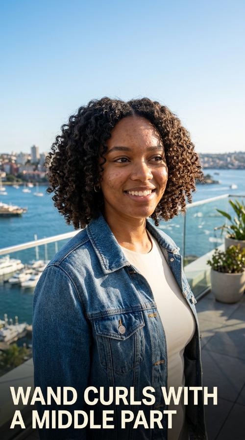 Wand Curls with a Middle Part