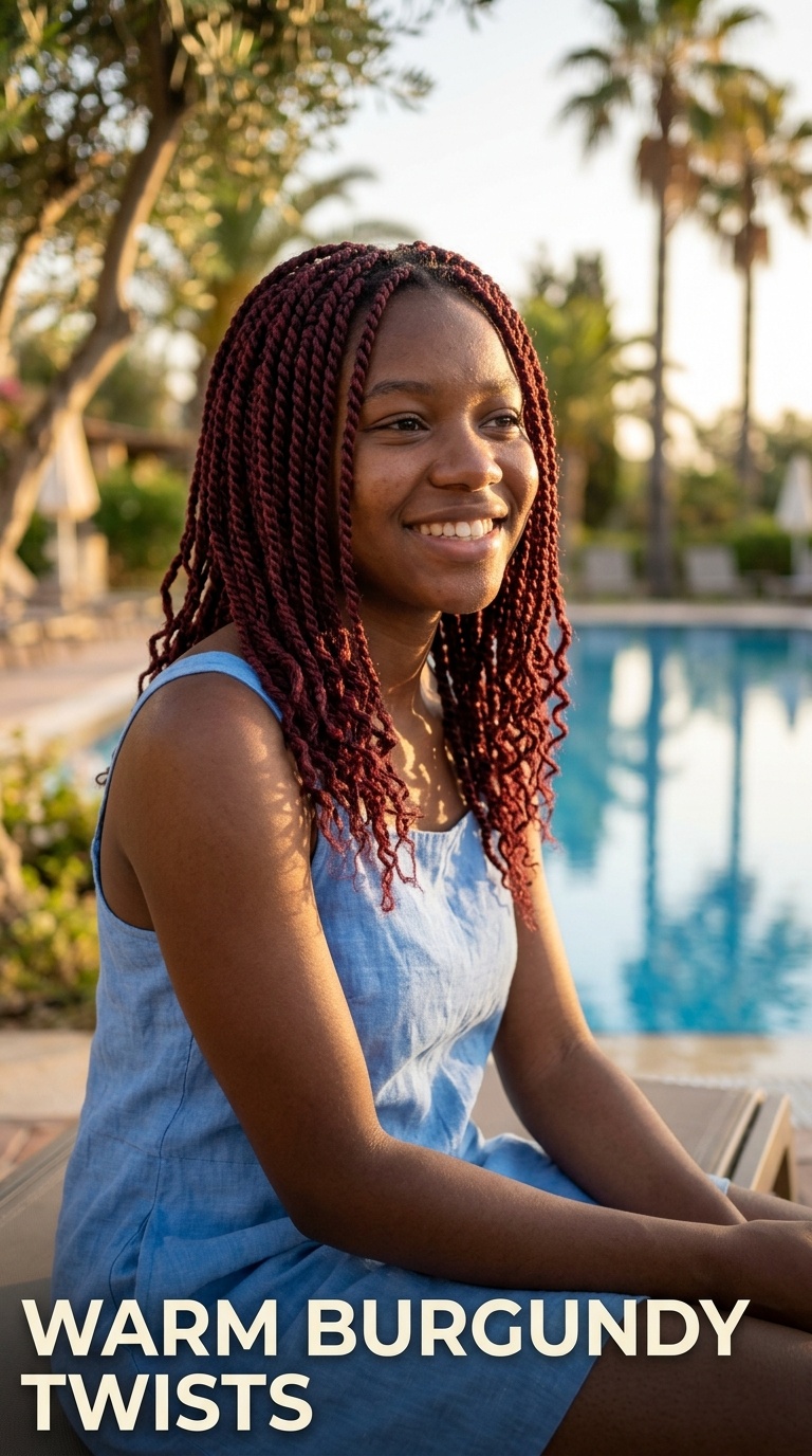 Warm Burgundy Twists