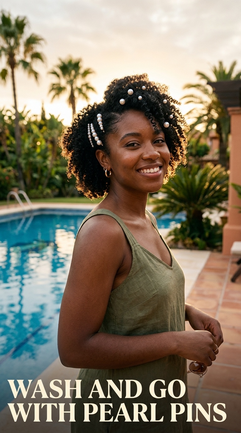 Wash and Go with Pearl Pins
