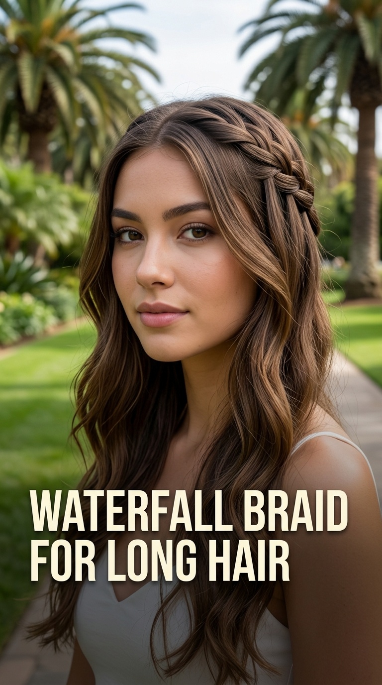 Waterfall Braid for Long Hair