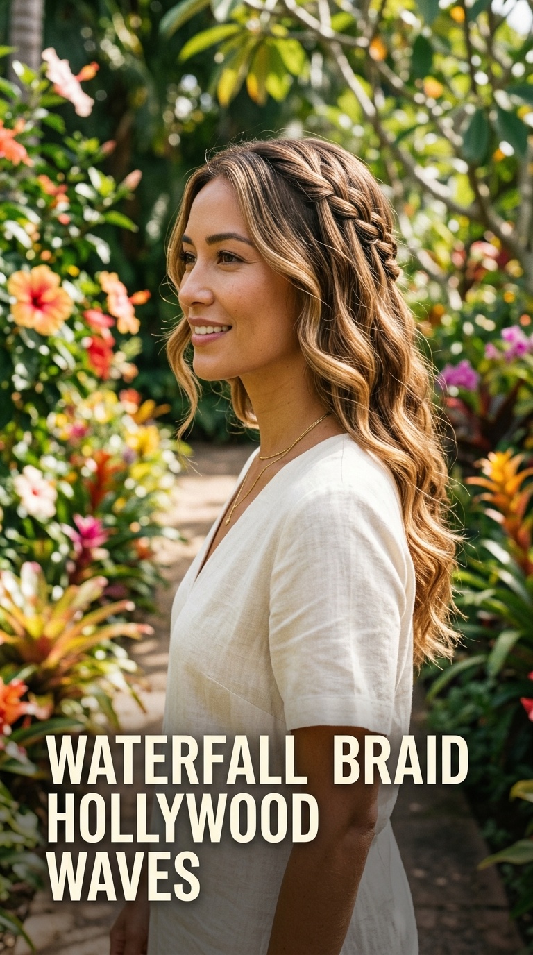 Waterfall Braid Hollywood Waves