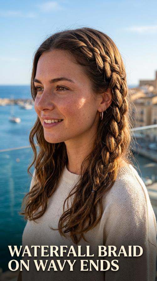 Waterfall Braid on Wavy Ends