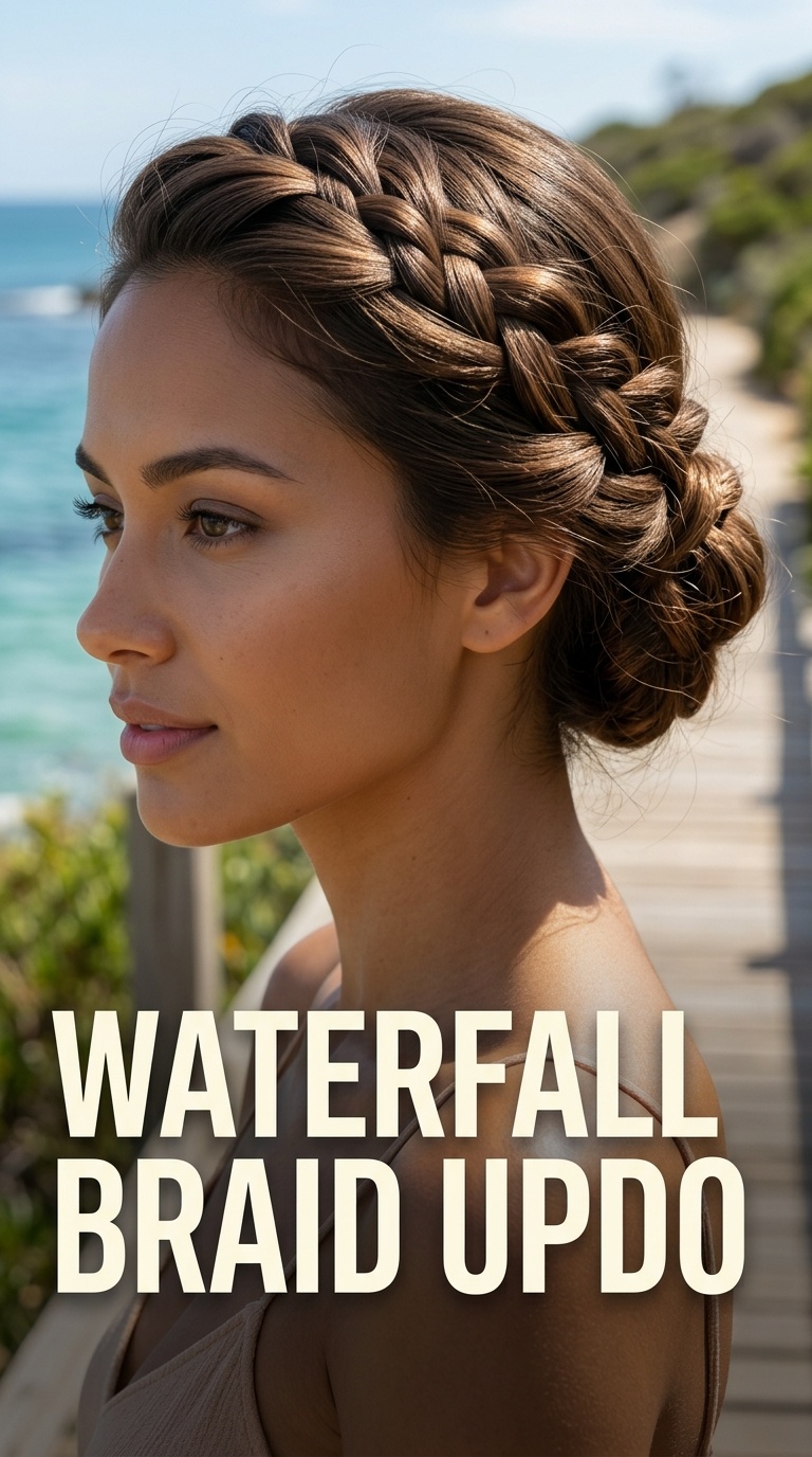 Waterfall Braid Updo