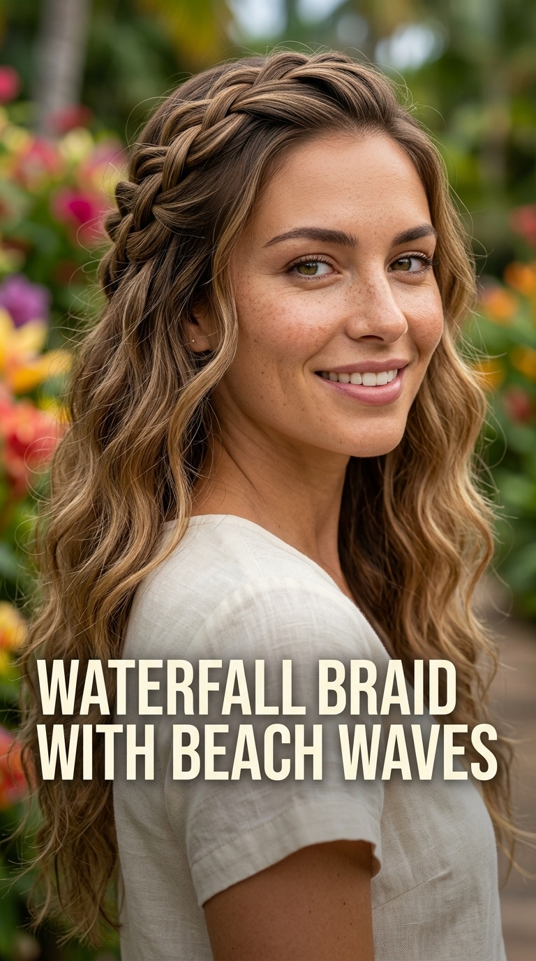 Waterfall Braid with Beach Waves
