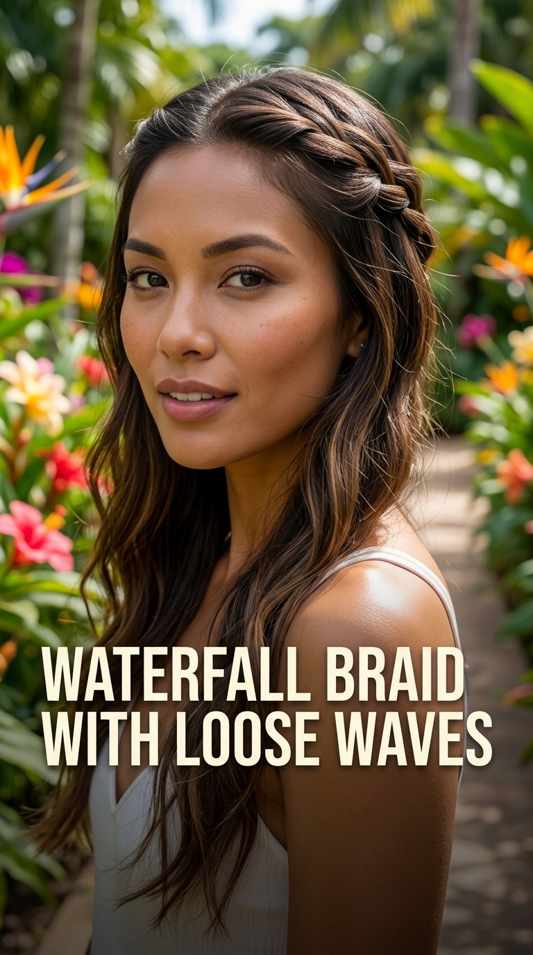 Waterfall Braid with Loose Waves