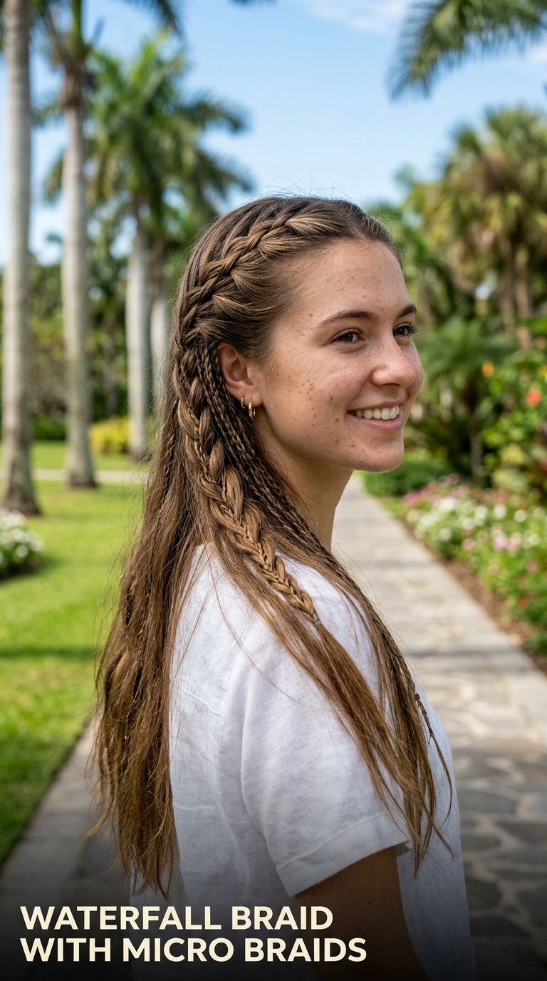 Waterfall Braid with Micro Braids