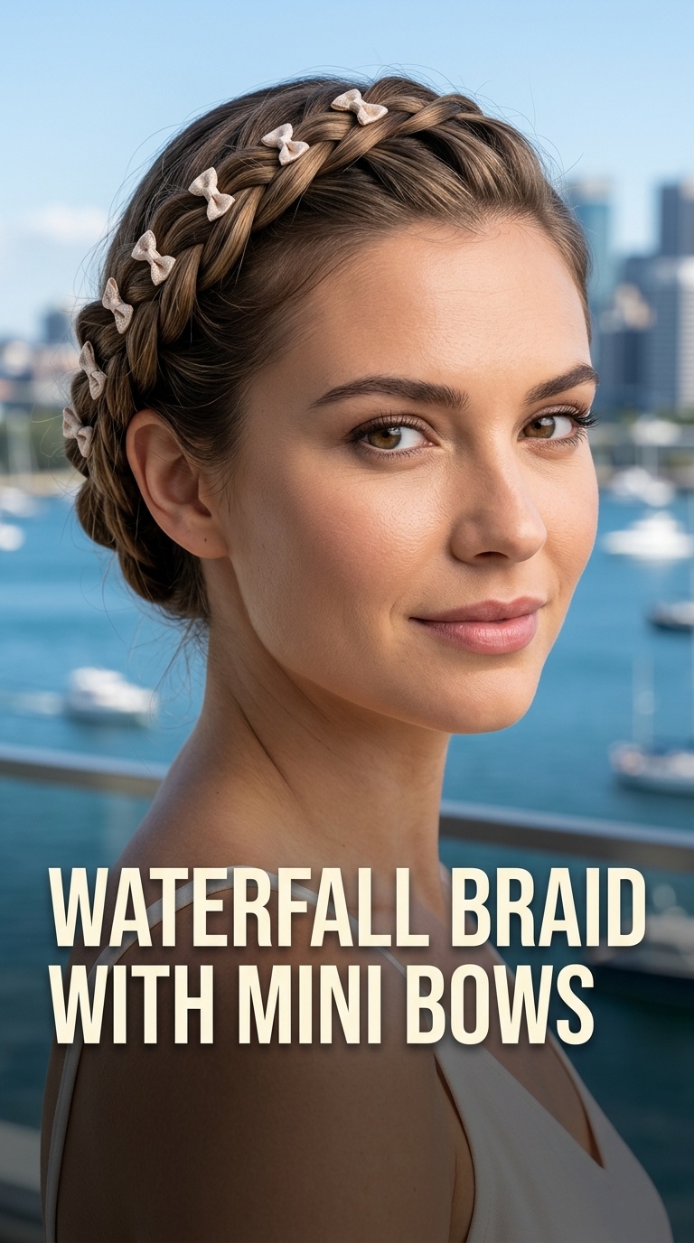 Waterfall Braid with Mini Bows
