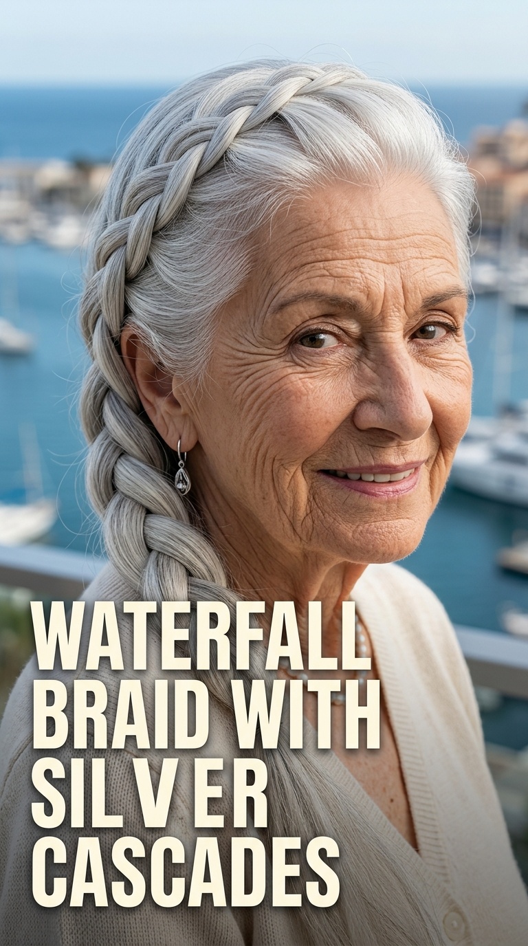 Waterfall Braid with Silver Cascades