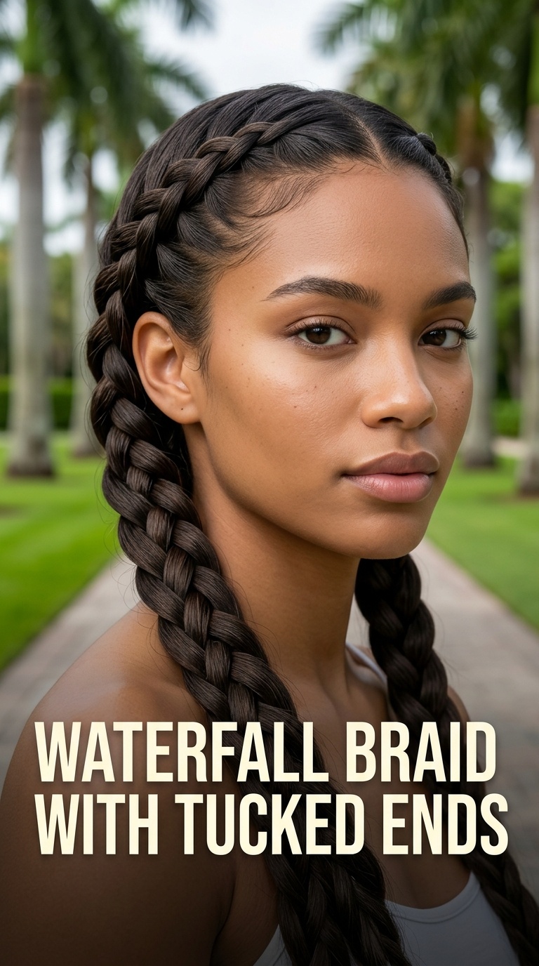 Waterfall Braid with Tucked Ends