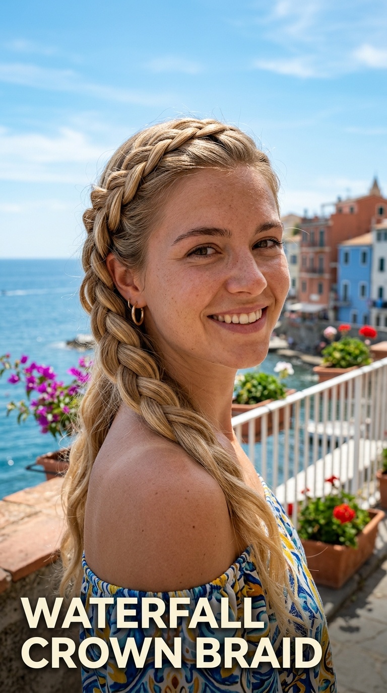 Waterfall Crown Braid