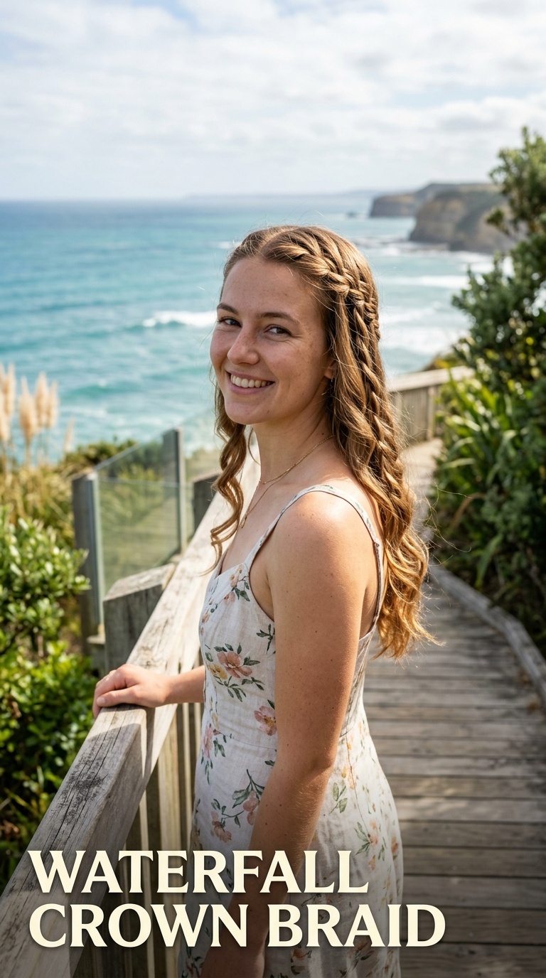 Waterfall Crown Braid