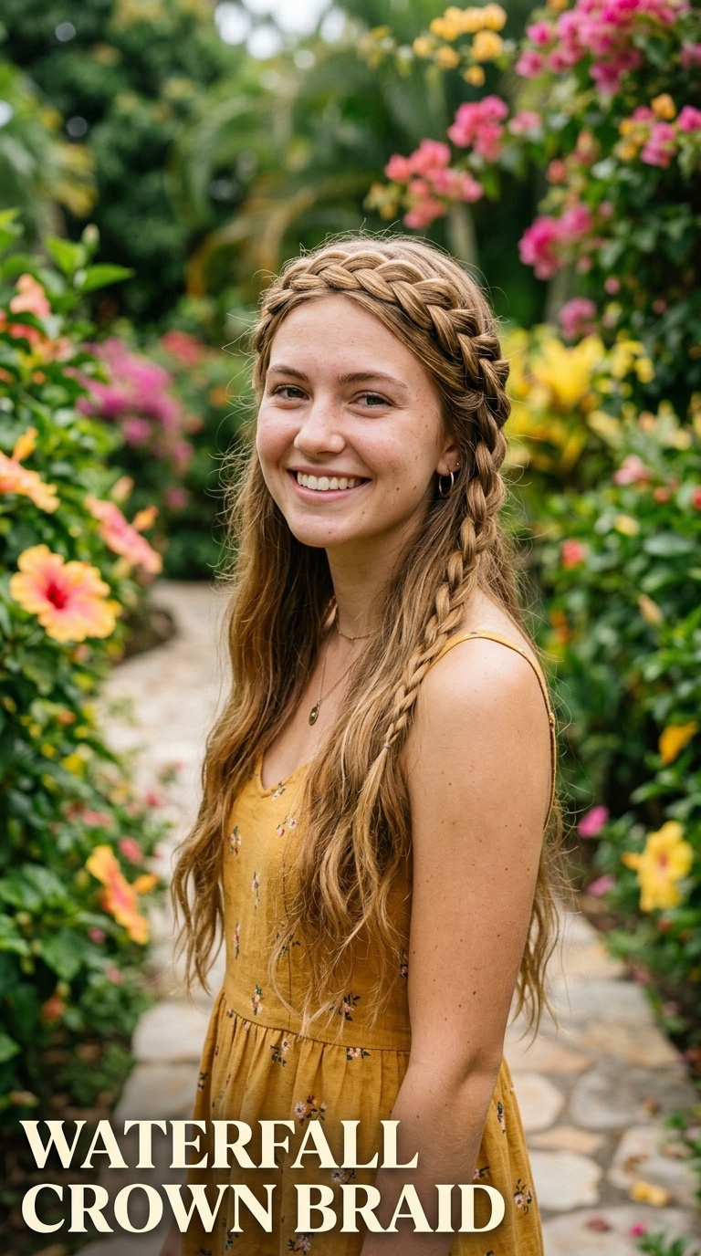 Waterfall Crown Braid