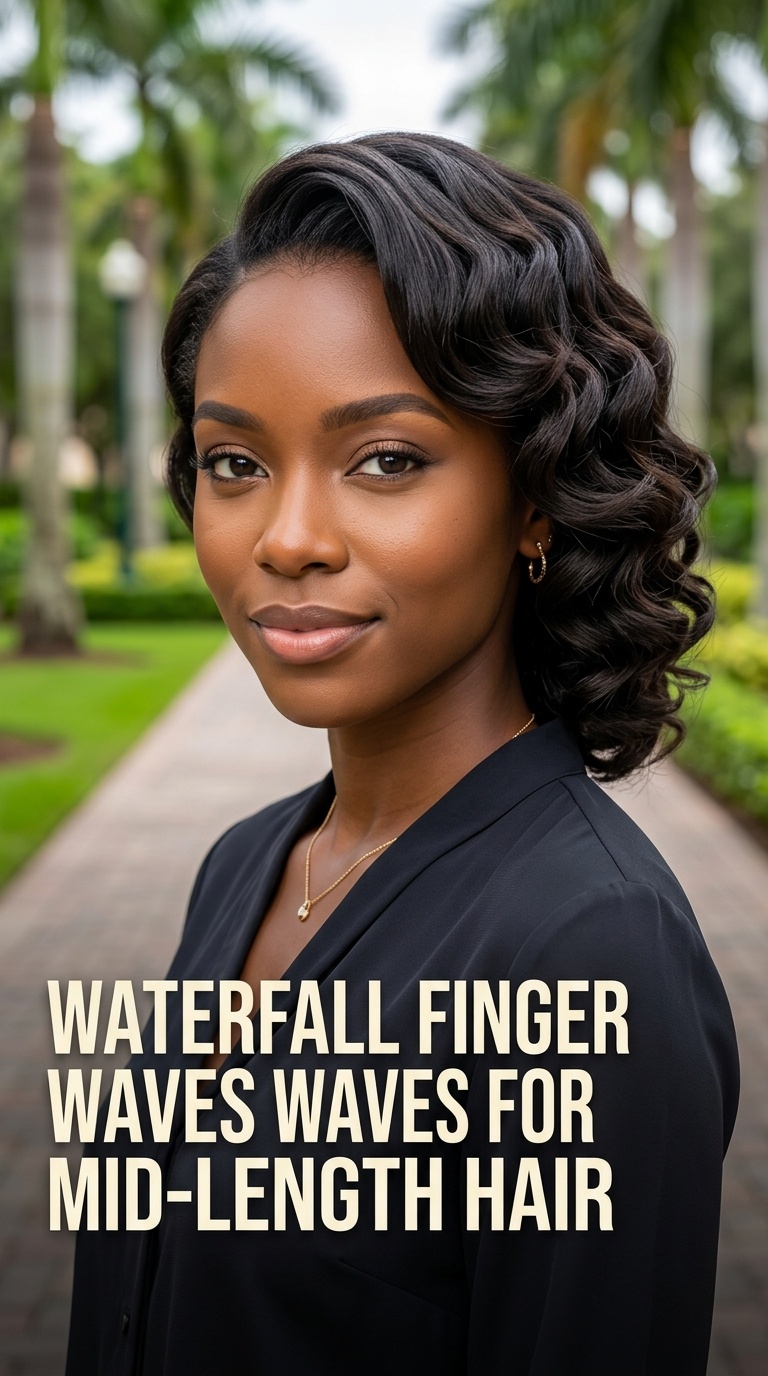 Waterfall Finger Waves for Mid-Length Hair