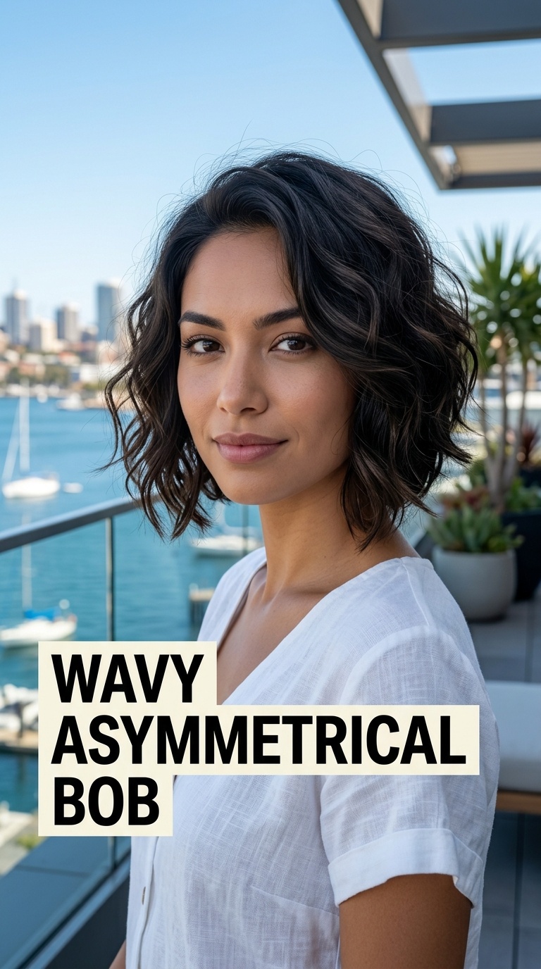 Wavy Asymmetrical Bob