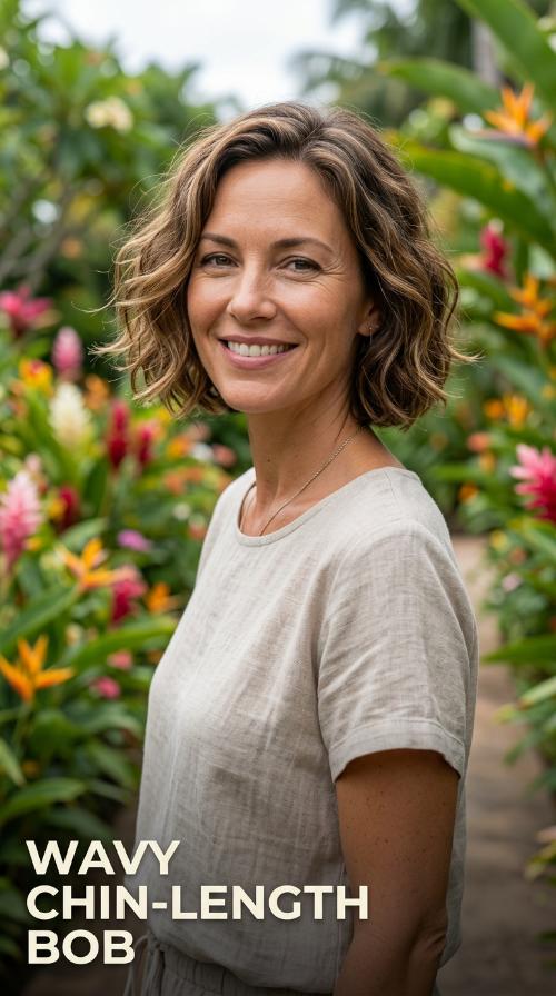 Wavy Chin-Length Bob