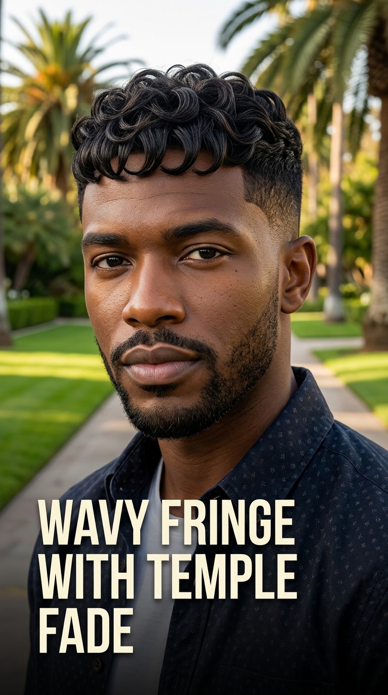 Wavy Fringe with Temple Fade