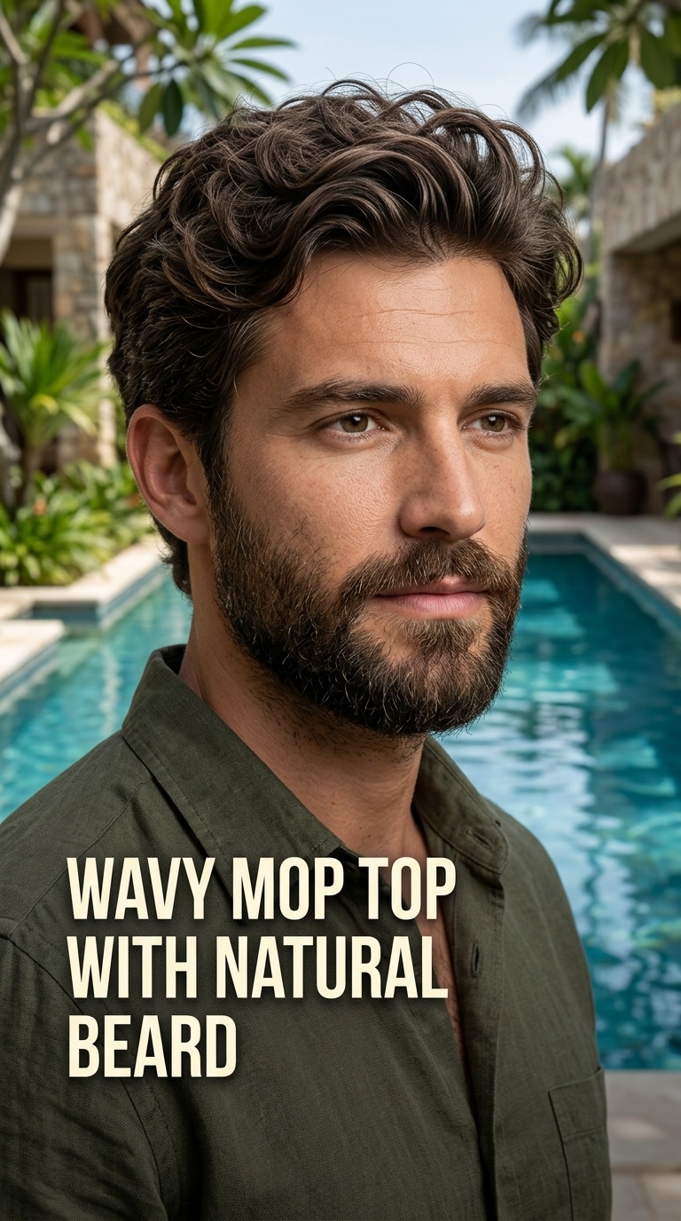 Wavy Mop Top with Natural Beard