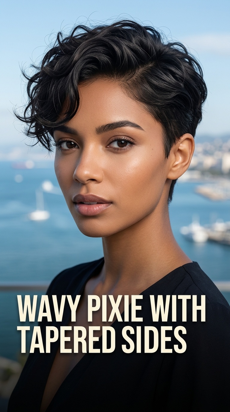 Wavy Pixie with Tapered Sides